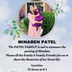 In Loving Memory of Minaben Patel, Beloved Mother of Krisha